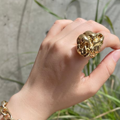 2408RG0508 / Irregular large design ring（Gold）