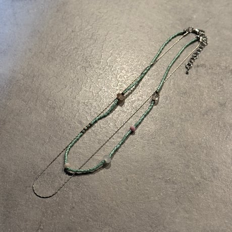 2503NC0324／  double stacking  necklace（Green）