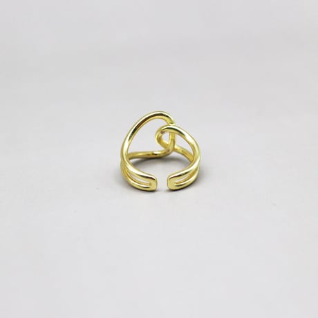 Overlap Double Line Open Ring（Gold） /  2111-RG144