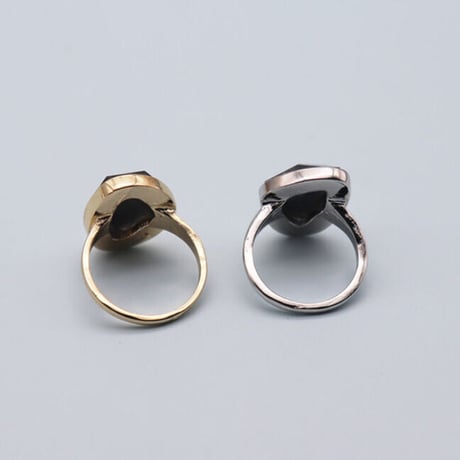 Marble irregular cut Stone ring （Gold）   /  2105-RG061