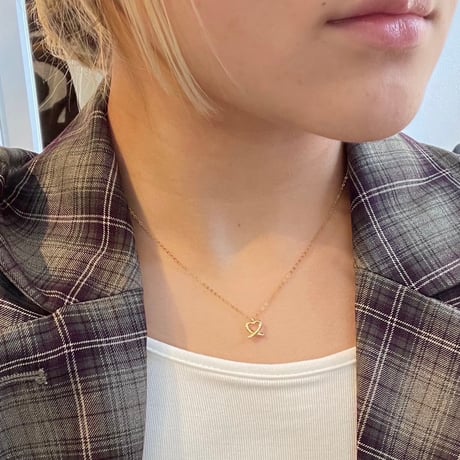 2502NC0288 / Twist mini heart Necklace（Gold）
