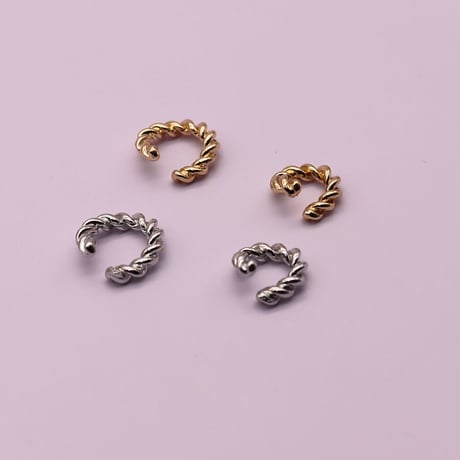 Rope Chain Twist Hoop Earcuff （Gold/Small） / EC056