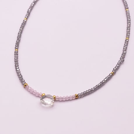 Small crystal beads Choker Necklace（#02）  /  2106-NC058