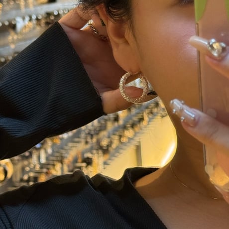 2510PR0804 / Chain design hoop Pierce（Silver）