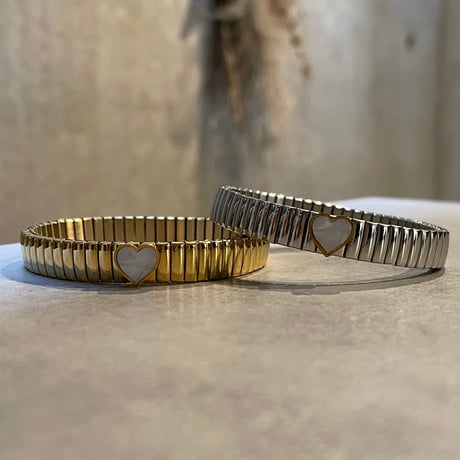 2503BR0071 / Flat Heart point Bracelet（Silver）