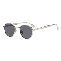 【 Select 】Retro Metal Round Sunglasses (Silver/Black)