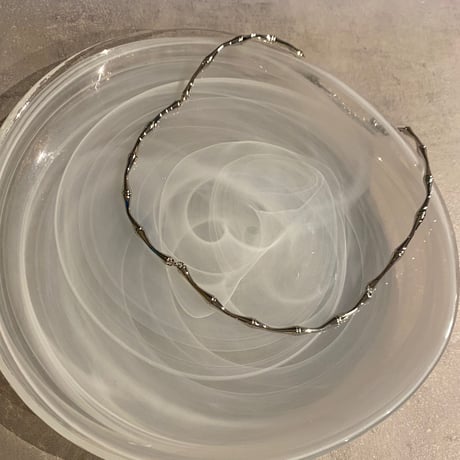 Craft wave design necklace （Silver）/ 2211_NC0164