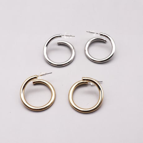 Metal Twist Hoop Design Pierce（Gold） / 2109_PR0249