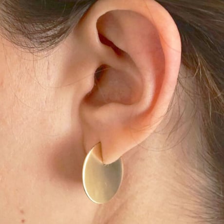 Metal Crescent circle Round pierce（Silver）/  2103_PR094
