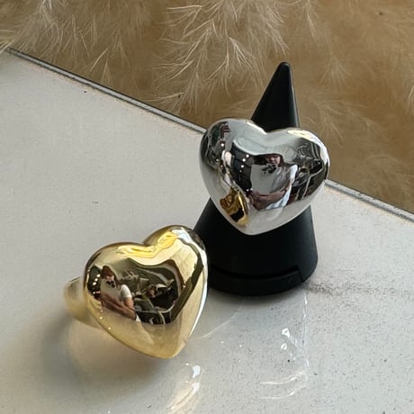 2408RG0504 / Big Heart oval ring（Gold）