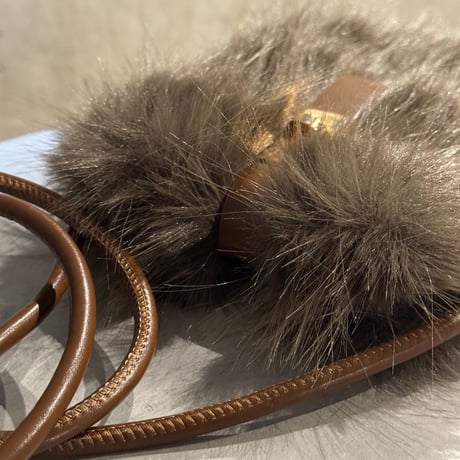2512BG046(S) / Fake fur Mini Shoulder Bag (Brown Mix)