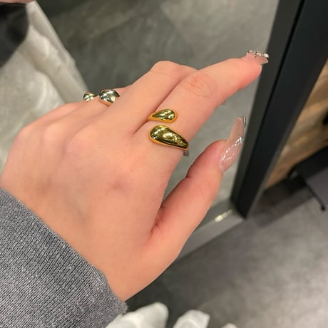 2402RG0392 / Cross drop ring （S / Gold）