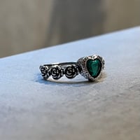 2512RG0691 /  Heart stone rose ring（Green）