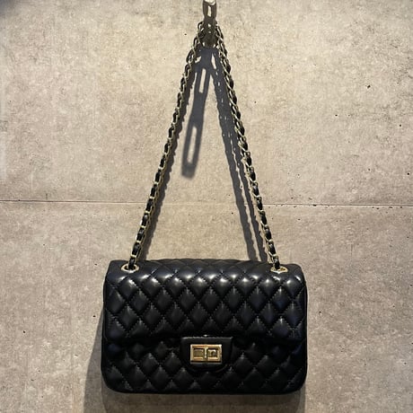 2502BG023(S) / 2Way Chain Quilting Shoulder Bag（Black）