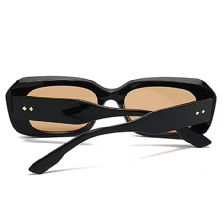 【 Select 】Vintage Retro Square Style Sunglasses (Black/Tea)
