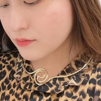 Bib Collar curl Metal Chokers（gold）/ 2109-NC081