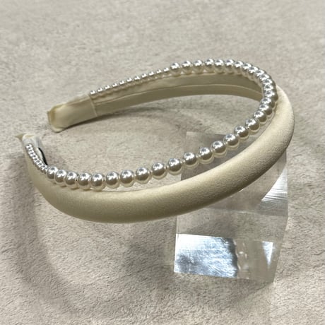2409HA0079 / Doublu line Pearl headband（Ivory）