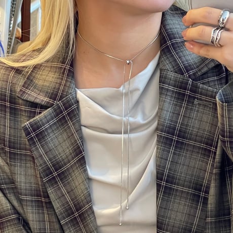 2510NC0362 / Slide choker chain Necklace（Silver）