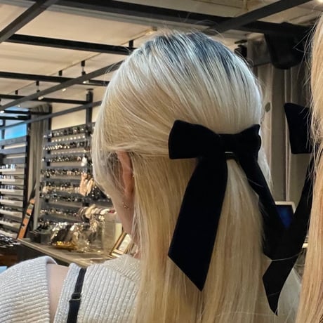 2410HA0082 / Velvet ribbon barrette（Black）
