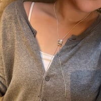 2508NC0357 /  Long square  design Necklace（silver）