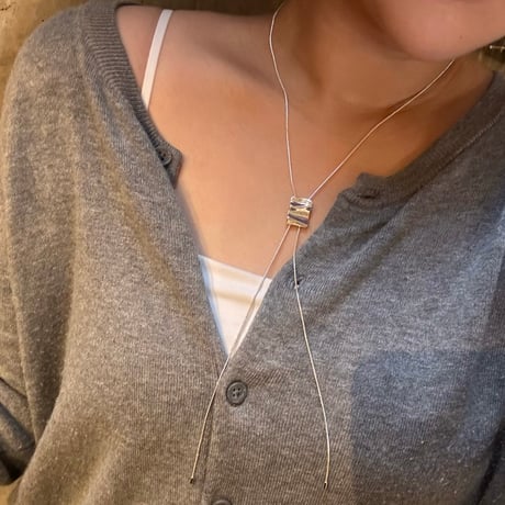 2508NC0357 /  Long square  design Necklace（silver）