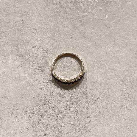 Black square stone line ring（Gold） / 2211-RG0252