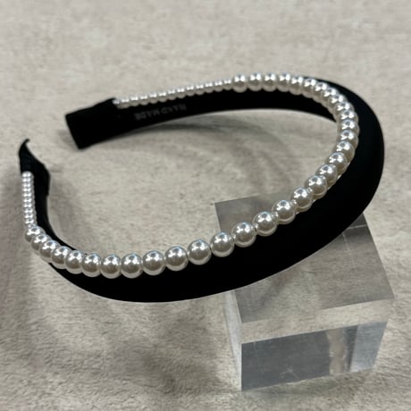 2409HA0079 / Doublu line Pearl headband（Black）