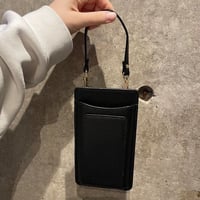 2412GS028（S）/ Genuine leather mulch phone shoulder（Black）
