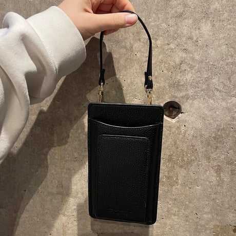 2412GS028（S）/ Genuine leather mulch phone shoulder（Black）