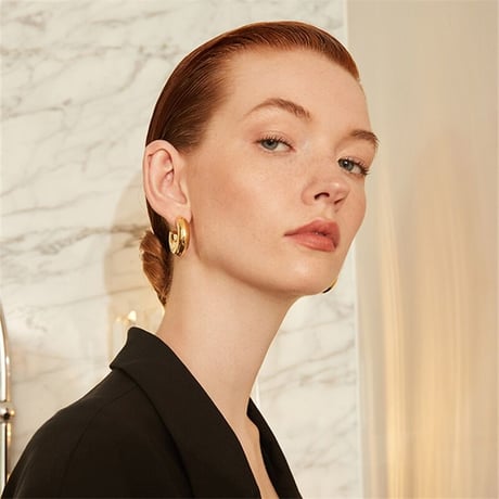 2102-PR007 / Metal Hoop Simple Pierce（GLD / L / 5cm）