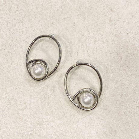 Twine around pearl Pierce（Silver）/ 2208_PR0503