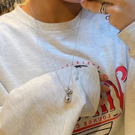 2501NC0284 / Double drop motif Necklace（Silver）