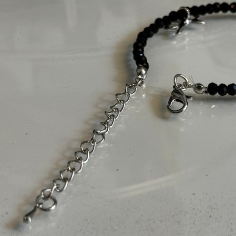 2408BR0057 ／ beads ribbon bracelet（Black）