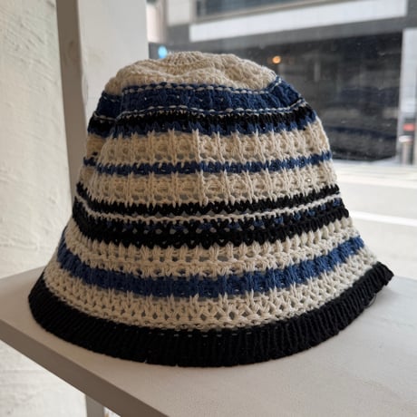 2411KC130002BB(S) / Border crochet Hat（White）