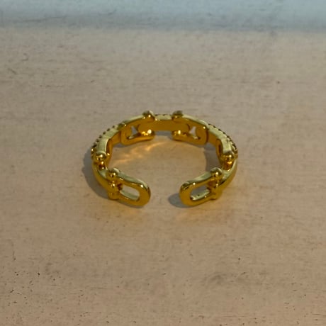 2606RG0804 / Shine Splice Geometric Hollow Chain ring（Gold）