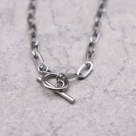 Mantel Alloy oblong Chain Necklace（Silver）/ NC-028