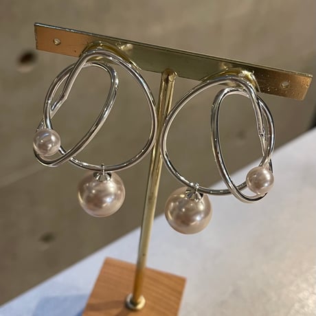 2507PR0793 / Double ring pearl pierce（Silver）