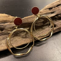 Double Hoop Bordeaux  Earring（Gold）／2212_ER0128