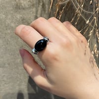 2602RG0735 / Volume Black stone Ring（Silver）