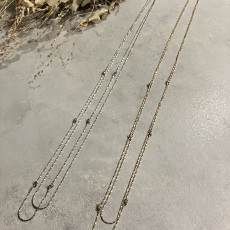Knot long double necklace (Silver) /2212_NC0171
