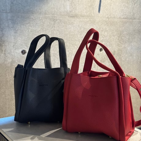 2509BG040(S) / Fake leather 2way sholder bag (Black)
