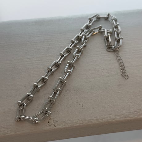 2605NC0390 / Utype chain Necklace#02（Silver）