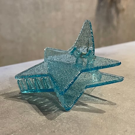 2508HA0071 / Star motif Glitter Hair Clip（Clear Blue)