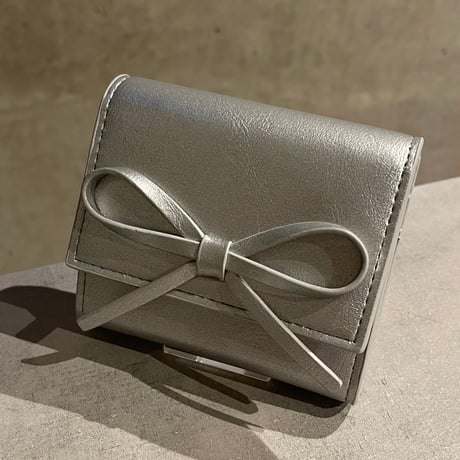 2502GS036(S)/ Ribbon Tri-fold Wallet（Silver)