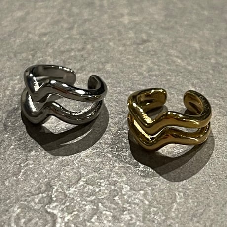 2502EC018 / Double line wave mini Ear Cuff（Silver）