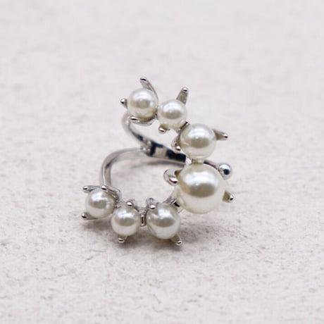 Semicircle pearl  ring （SLV） / 2104-RG027