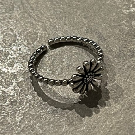 2410RG0527 / Ball chain mini flower ring（Silver）