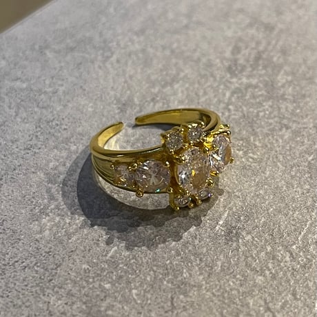 2601RG0723 / Cross stone ring（Gold）