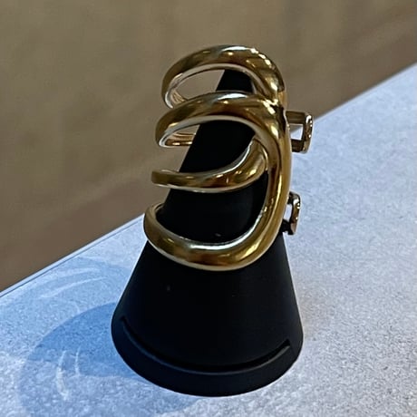 2509RG0680/ Long Line Wave Ring（Gold）