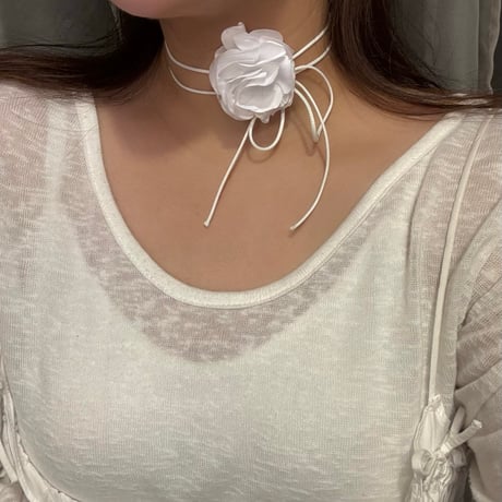 2407NC0255 / Flower choker （White）